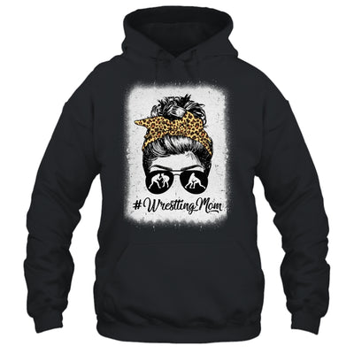 Bleached Life Wrestling Mom Women Leopard Messy Bun Glasses Shirt & Tank Top | siriusteestore