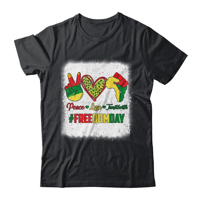 Bleached Peace Love Juneteenth 1865 Freedom Day African Shirt & Tank Top | siriusteestore