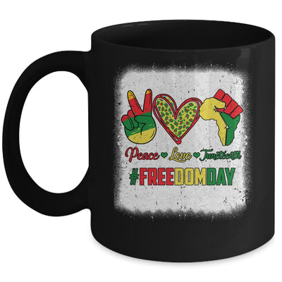 Bleached Peace Love Juneteenth 1865 Freedom Day African Mug | siriusteestore