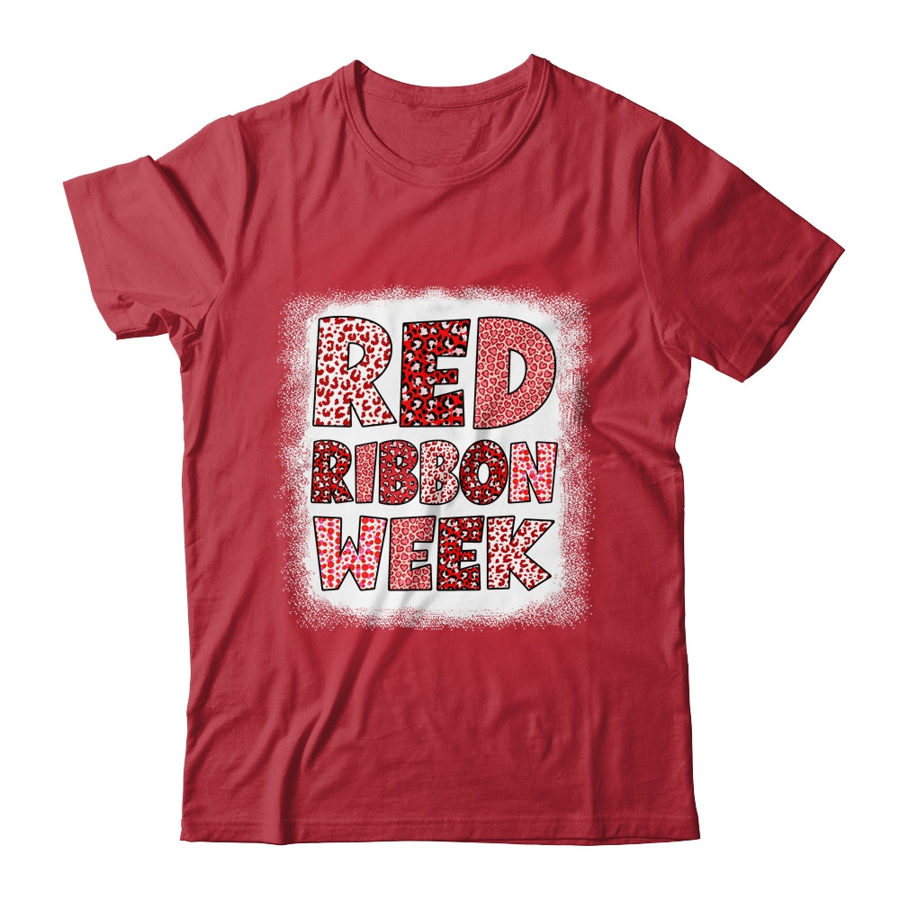 Bleached Red Ribbon Week Leopard We Wear Red For Awareness Shirt & Hoodie | siriusteestore