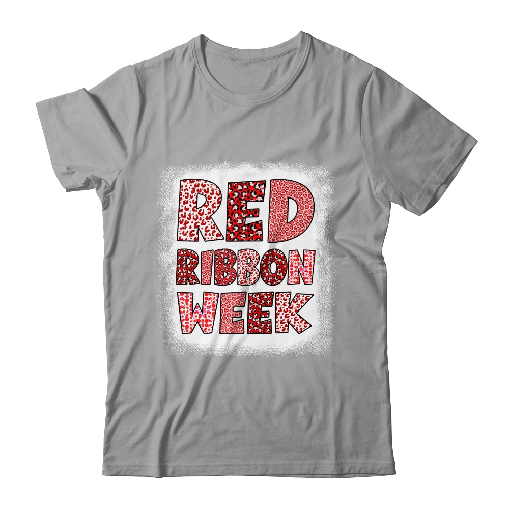 Bleached Red Ribbon Week Leopard We Wear Red For Awareness Shirt & Hoodie | siriusteestore