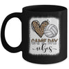 Bleached Volleyball Game Day Vibes Volleyball Mom Leopard Mug | siriusteestore