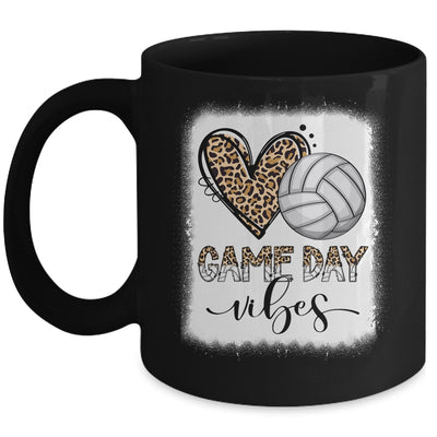 Bleached Volleyball Game Day Vibes Volleyball Mom Leopard Mug | siriusteestore