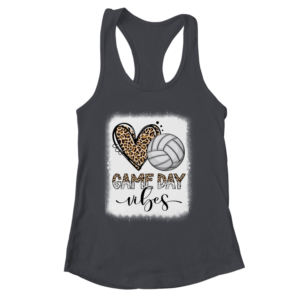 Bleached Volleyball Game Day Vibes Volleyball Mom Leopard Shirt & Tank Top | siriusteestore