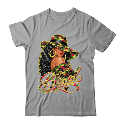 Blessed African American Black Woman Camo Hat Christian Shirt & Tank Top | siriusteestore