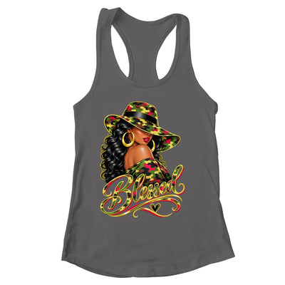 Blessed African American Black Woman Camo Hat Christian Shirt & Tank Top | siriusteestore