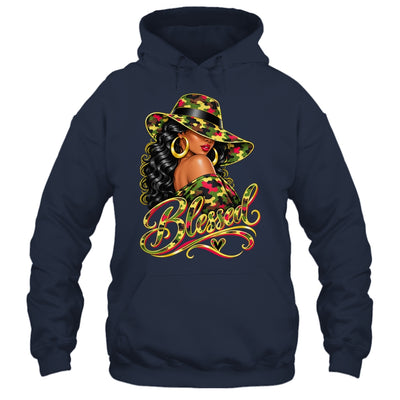 Blessed African American Black Woman Camo Hat Christian Shirt & Tank Top | siriusteestore
