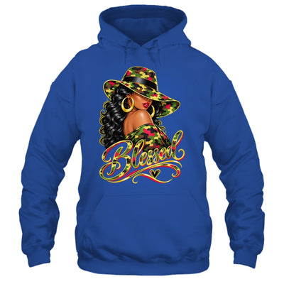 Blessed African American Black Woman Camo Hat Christian Shirt & Tank Top | siriusteestore