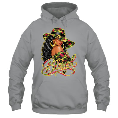 Blessed African American Black Woman Camo Hat Christian Shirt & Tank Top | siriusteestore