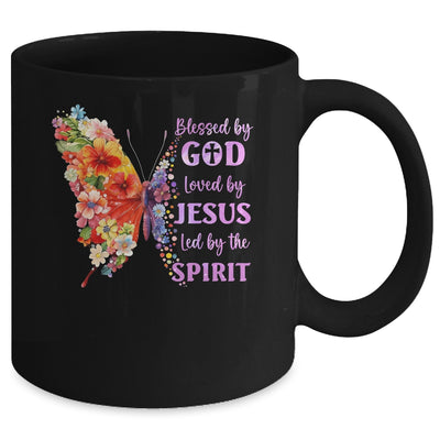 Blessed By God Loved By Jesus Butterfly Christian Women Girl Mug | siriusteestore