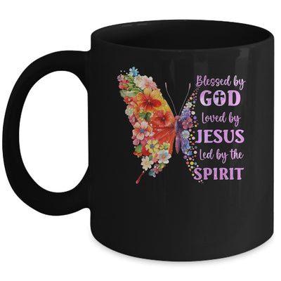 Blessed By God Loved By Jesus Butterfly Christian Women Girl Mug | siriusteestore