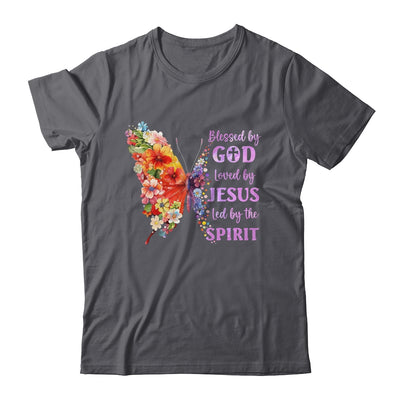 Blessed By God Loved By Jesus Butterfly Christian Women Girl Shirt & Tank Top | siriusteestore