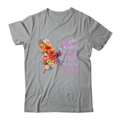 Blessed By God Loved By Jesus Butterfly Christian Women Girl Shirt & Tank Top | siriusteestore