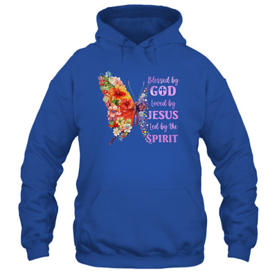 Blessed By God Loved By Jesus Butterfly Christian Women Girl Shirt & Tank Top | siriusteestore