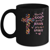 Blessed By God Loved By Jesus Butterfly Cross Christian Mug | siriusteestore