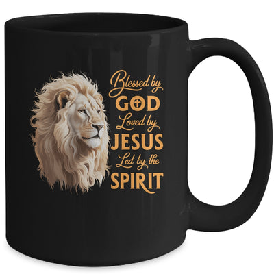 Blessed By God Loved By Jesus Christian Lion For Men Women Mug | siriusteestore