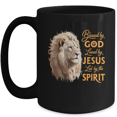 Blessed By God Loved By Jesus Christian Lion For Men Women Mug | siriusteestore