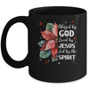 Blessed By God Loved By Jesus Christmas Poinsettia Flower Mug | siriusteestore