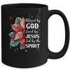 Blessed By God Loved By Jesus Christmas Poinsettia Flower Mug | siriusteestore