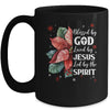 Blessed By God Loved By Jesus Christmas Poinsettia Flower Mug | siriusteestore