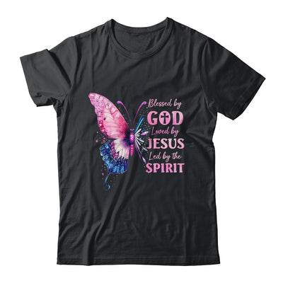 Blessed By God Loved By Jesus Pink Butterfly Christian Shirt & Hoodie | siriusteestore