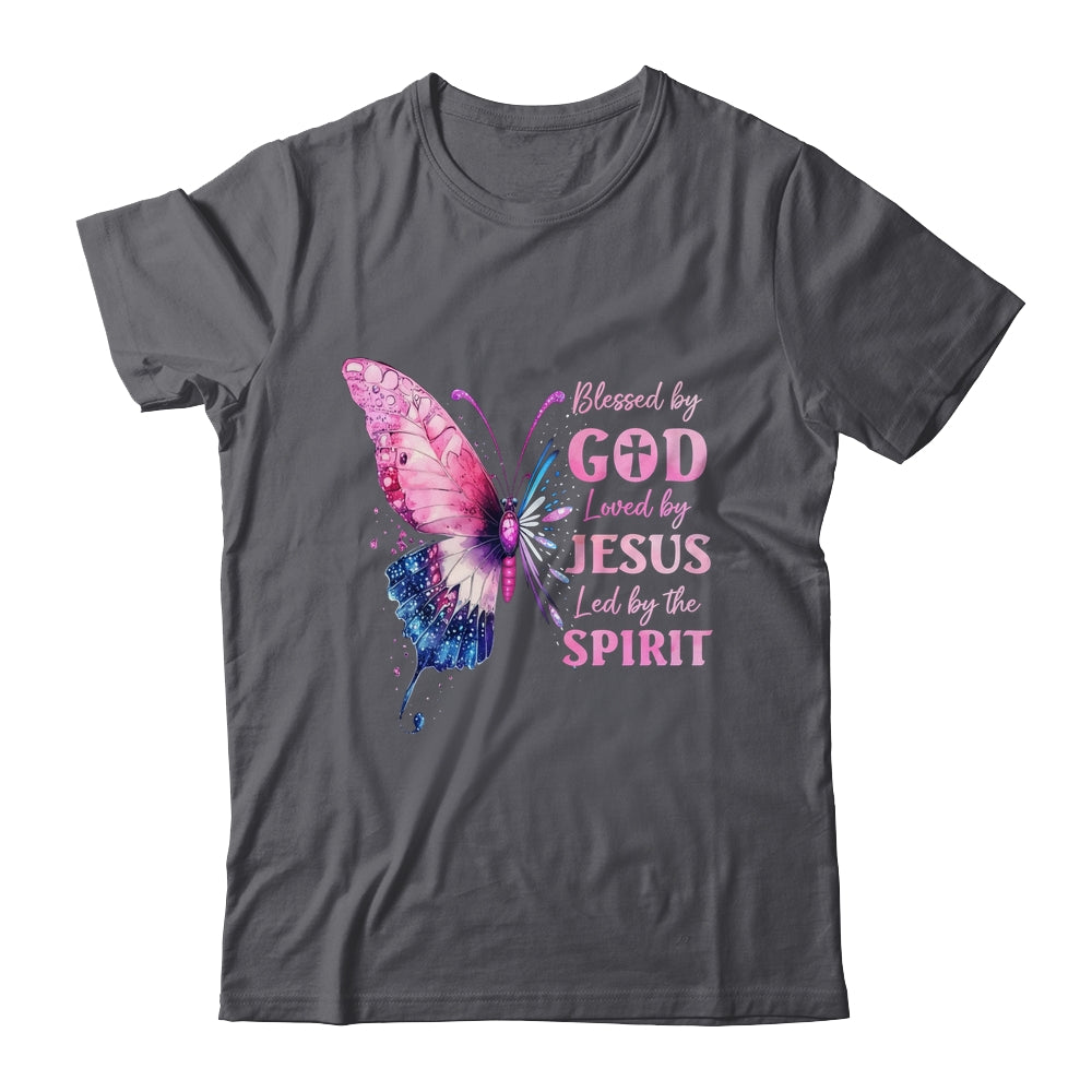 Blessed By God Loved By Jesus Pink Butterfly Christian Shirt & Hoodie | siriusteestore