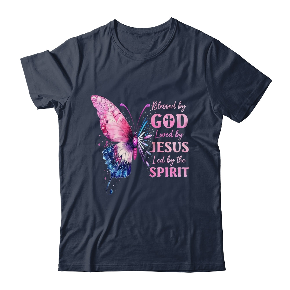 Blessed By God Loved By Jesus Pink Butterfly Christian Shirt & Hoodie | siriusteestore