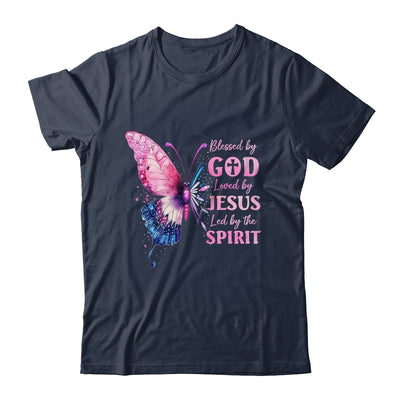 Blessed By God Loved By Jesus Pink Butterfly Christian Shirt & Hoodie | siriusteestore
