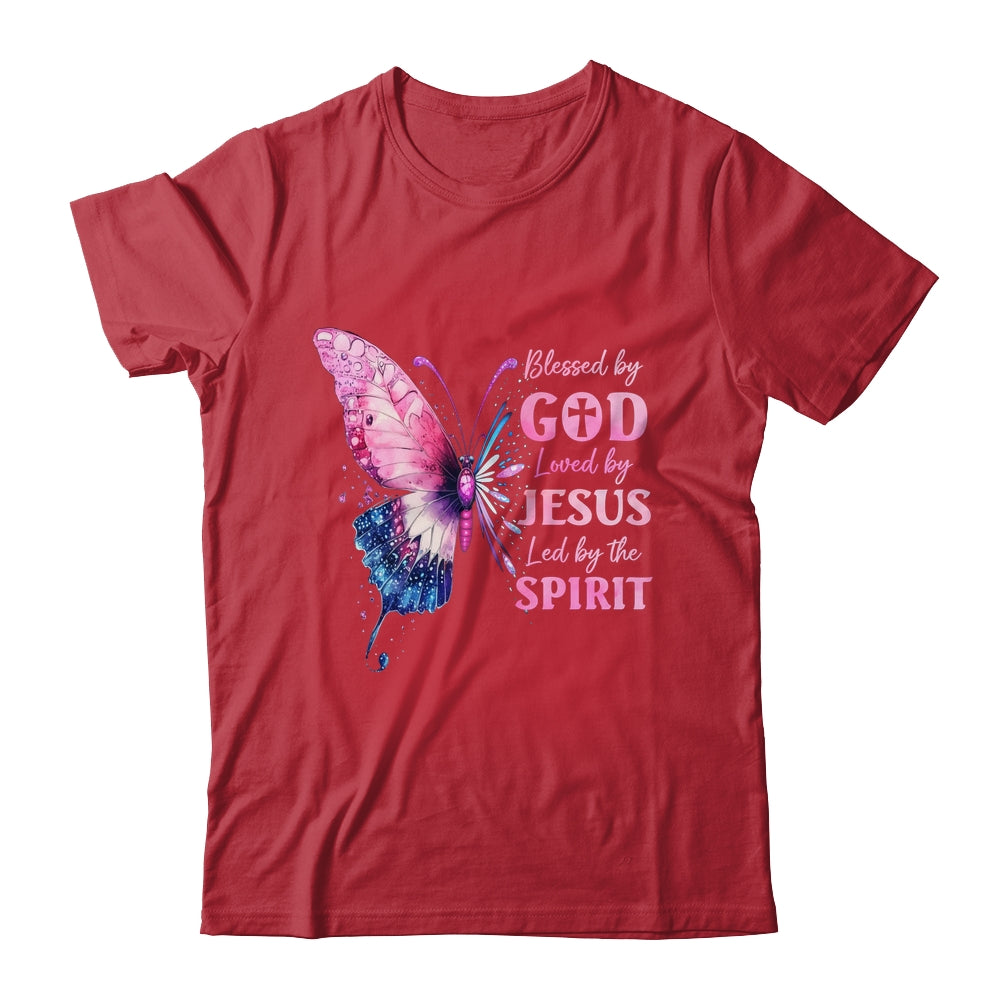 Blessed By God Loved By Jesus Pink Butterfly Christian Shirt & Hoodie | siriusteestore