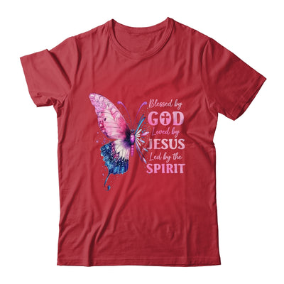Blessed By God Loved By Jesus Pink Butterfly Christian Shirt & Hoodie | siriusteestore