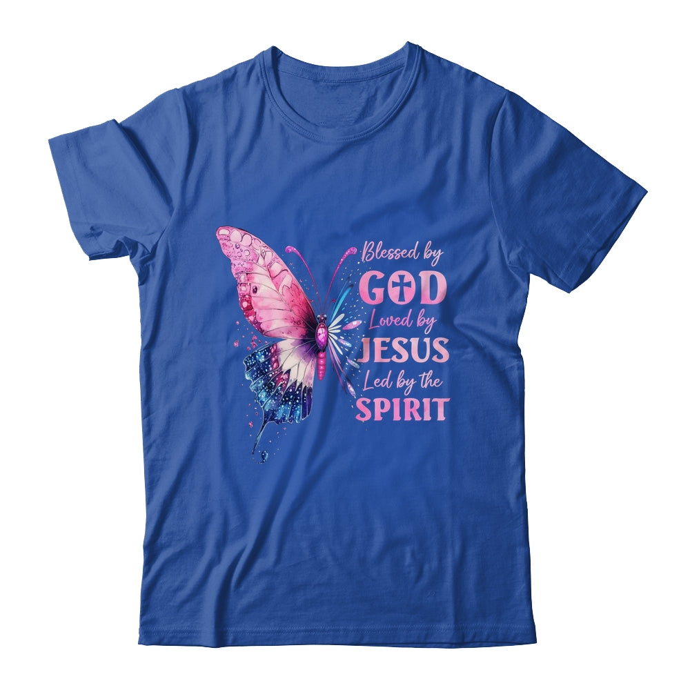 Blessed By God Loved By Jesus Pink Butterfly Christian Shirt & Hoodie | siriusteestore