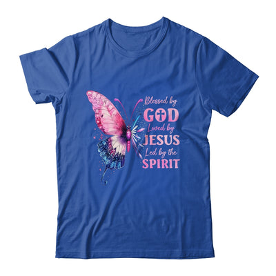 Blessed By God Loved By Jesus Pink Butterfly Christian Shirt & Hoodie | siriusteestore