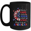 Blessed By God Loved By Jesus Proud American Sunflower Mug | siriusteestore