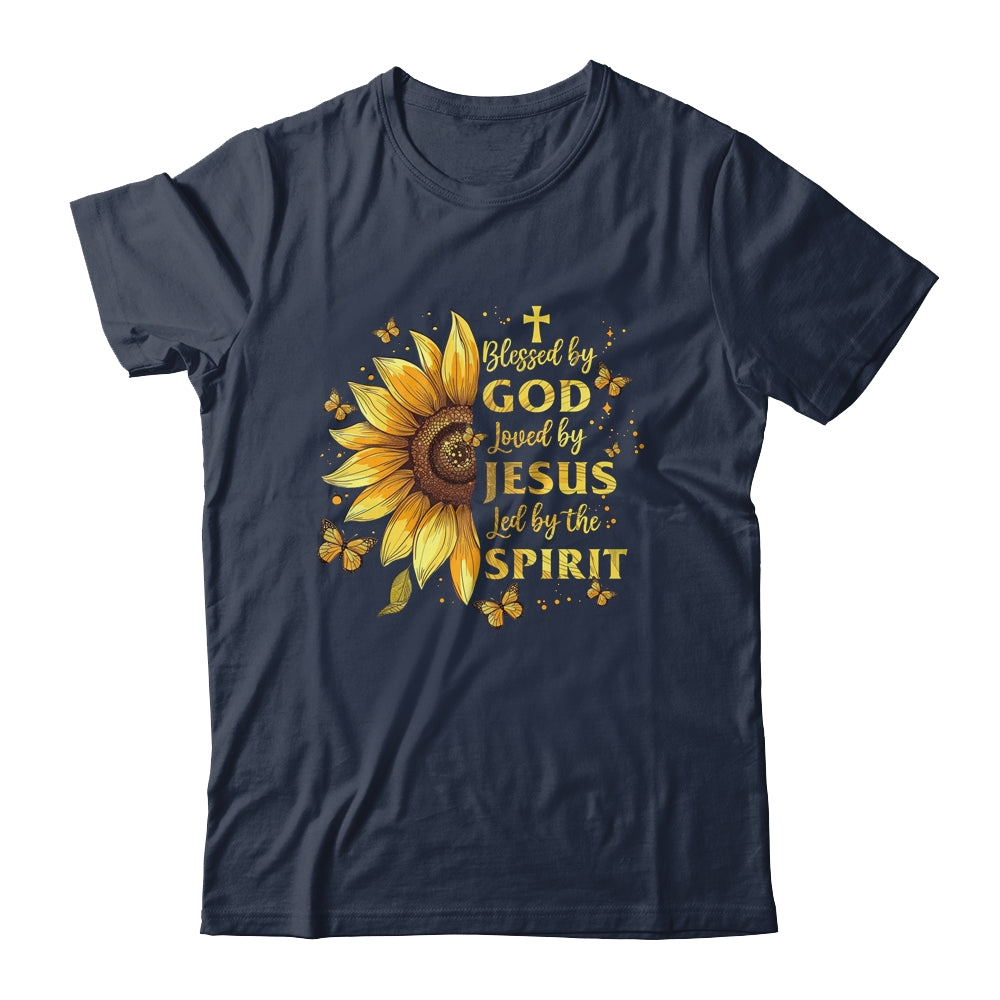 Blessed By God Loved By Jesus Sunflower Christian Shirt & Tank Top | siriusteestore
