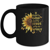 Blessed By God Loved By Jesus Sunflower Christian Mug | siriusteestore