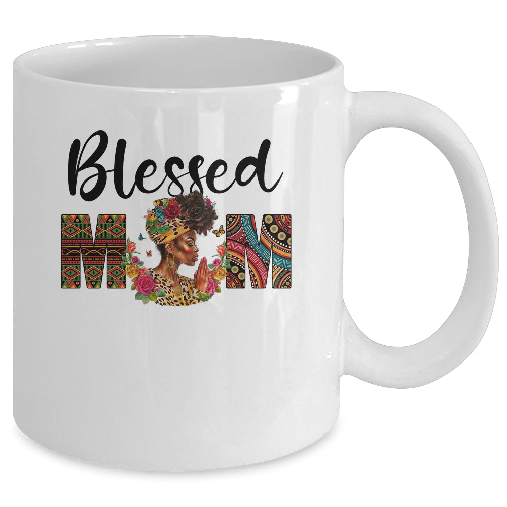 Blessed Mom Africa Black Woman Juneteenth Mother's Day Mug | siriusteestore