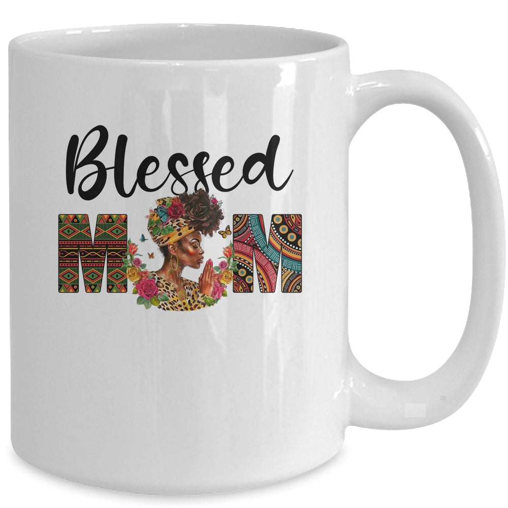 Blessed Mom Africa Black Woman Juneteenth Mother's Day Mug | siriusteestore