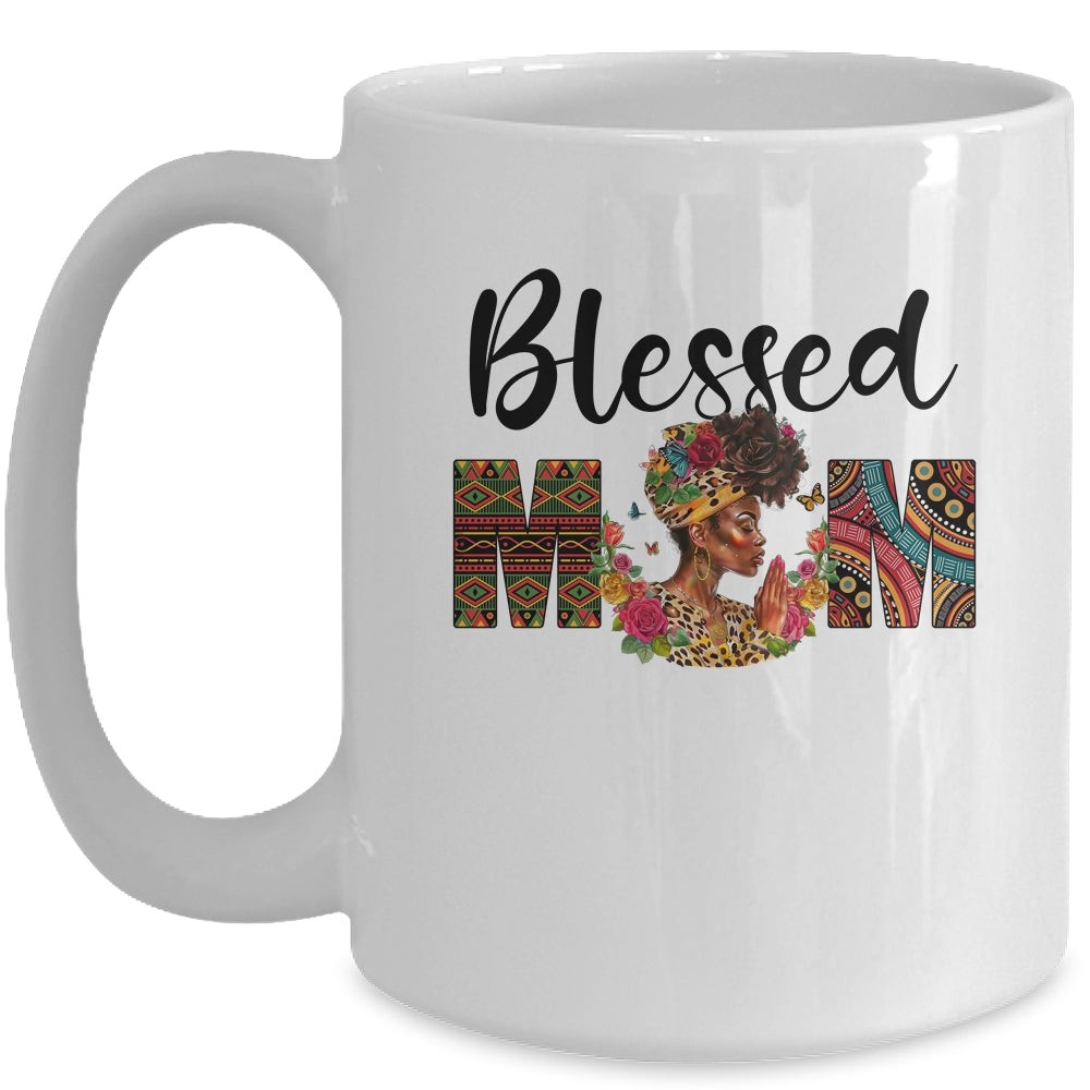 Blessed Mom Africa Black Woman Juneteenth Mother's Day Mug | siriusteestore