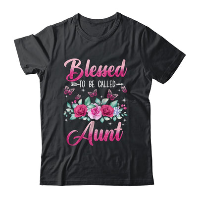 Blessed To Be Called Aunt Mothers Day Birthday Rose Butterfly Shirt & Tank Top | siriusteestore