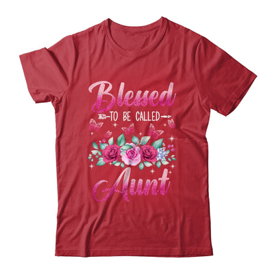 Blessed To Be Called Aunt Mothers Day Birthday Rose Butterfly Shirt & Tank Top | siriusteestore