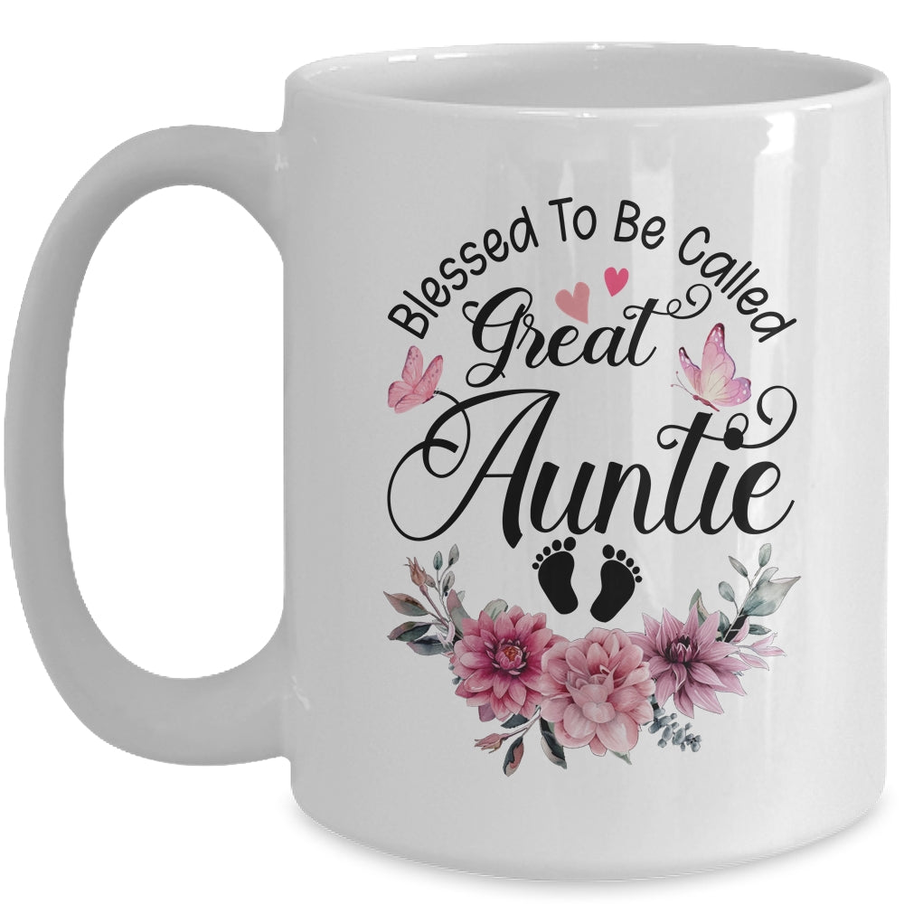 Blessed To Be Called Auntie Floral Auntie Mothers Day Mug | siriusteestore