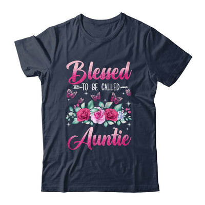 Blessed To Be Called Auntie Mothers Day Birthday Rose Butterfly Shirt & Tank Top | siriusteestore