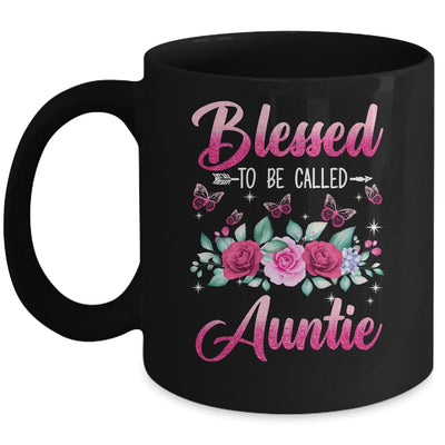 Blessed To Be Called Auntie Mothers Day Birthday Rose Butterfly Mug | siriusteestore