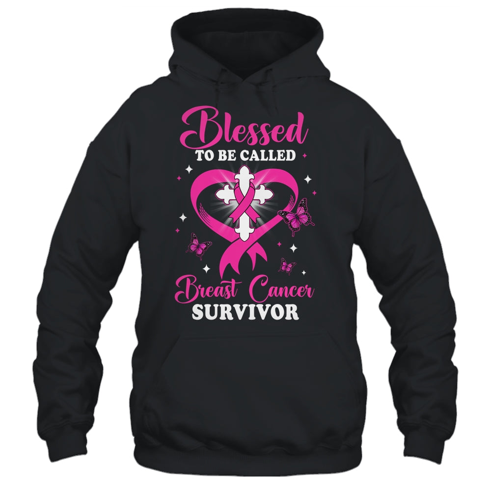 Blessed To Be Called Breast Cancer Survivor Butterfly Pink Shirt & Hoodie | siriusteestore