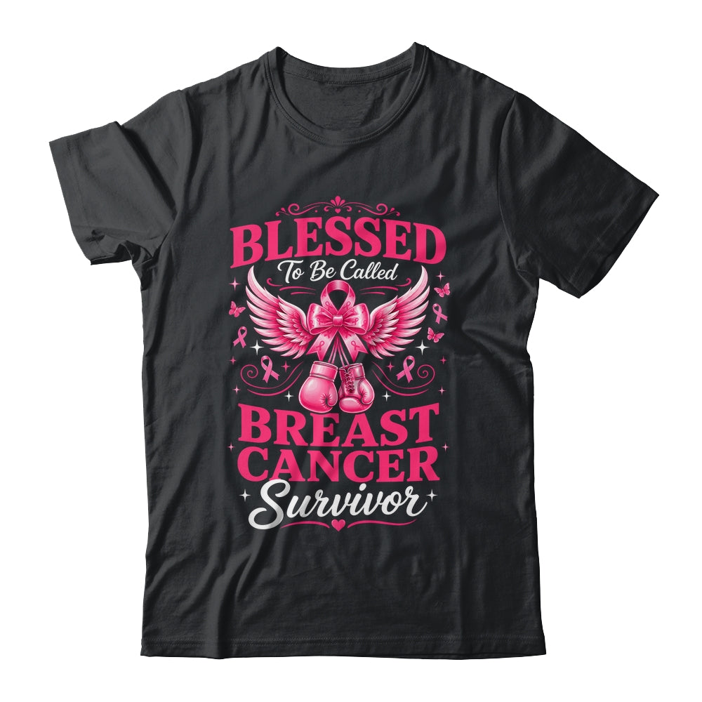 Blessed To Be Called Breast Cancer Survivor Pink Ribbon Shirt & Hoodie | siriusteestore