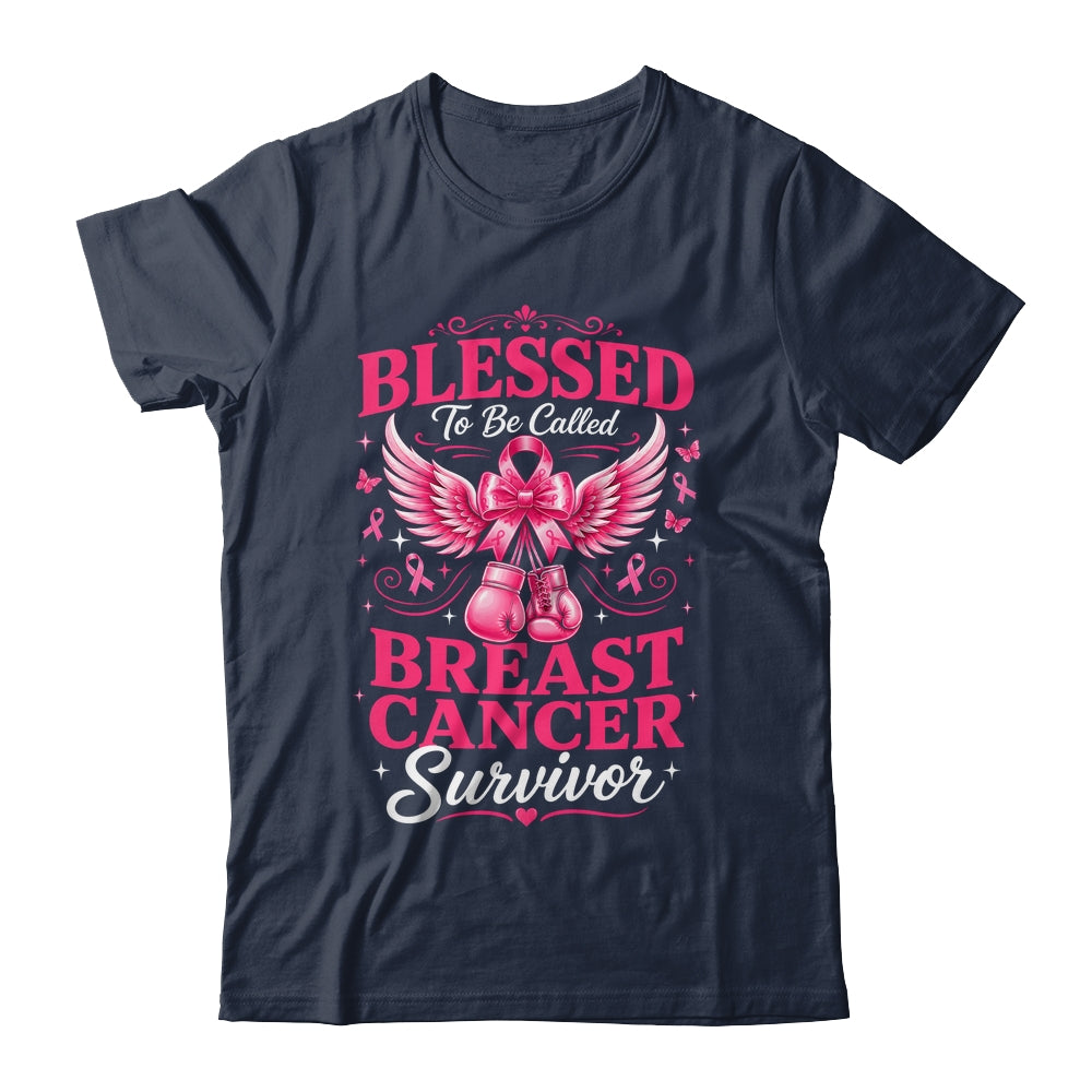 Blessed To Be Called Breast Cancer Survivor Pink Ribbon Shirt & Hoodie | siriusteestore