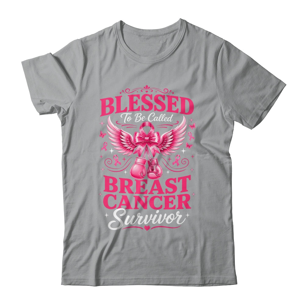 Blessed To Be Called Breast Cancer Survivor Pink Ribbon Shirt & Hoodie | siriusteestore