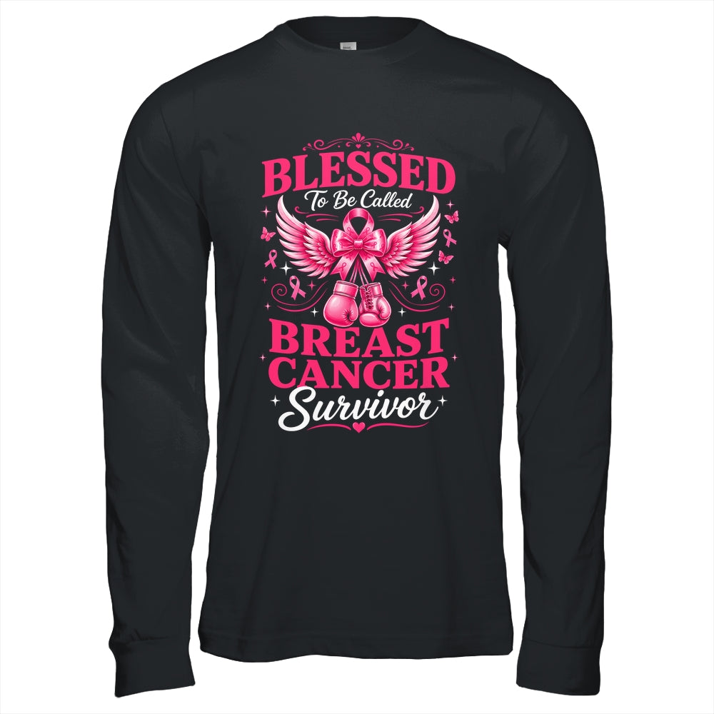 Blessed To Be Called Breast Cancer Survivor Pink Ribbon Shirt & Hoodie | siriusteestore