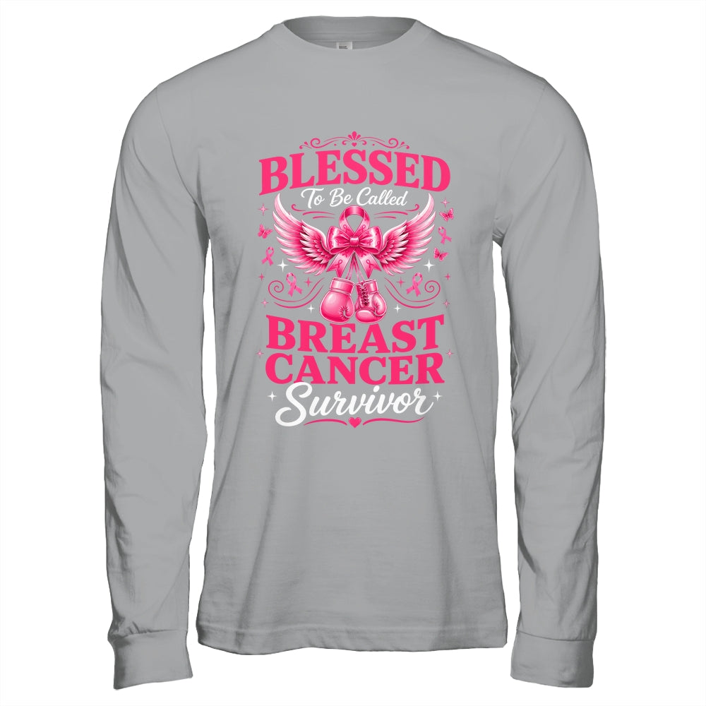 Blessed To Be Called Breast Cancer Survivor Pink Ribbon Shirt & Hoodie | siriusteestore