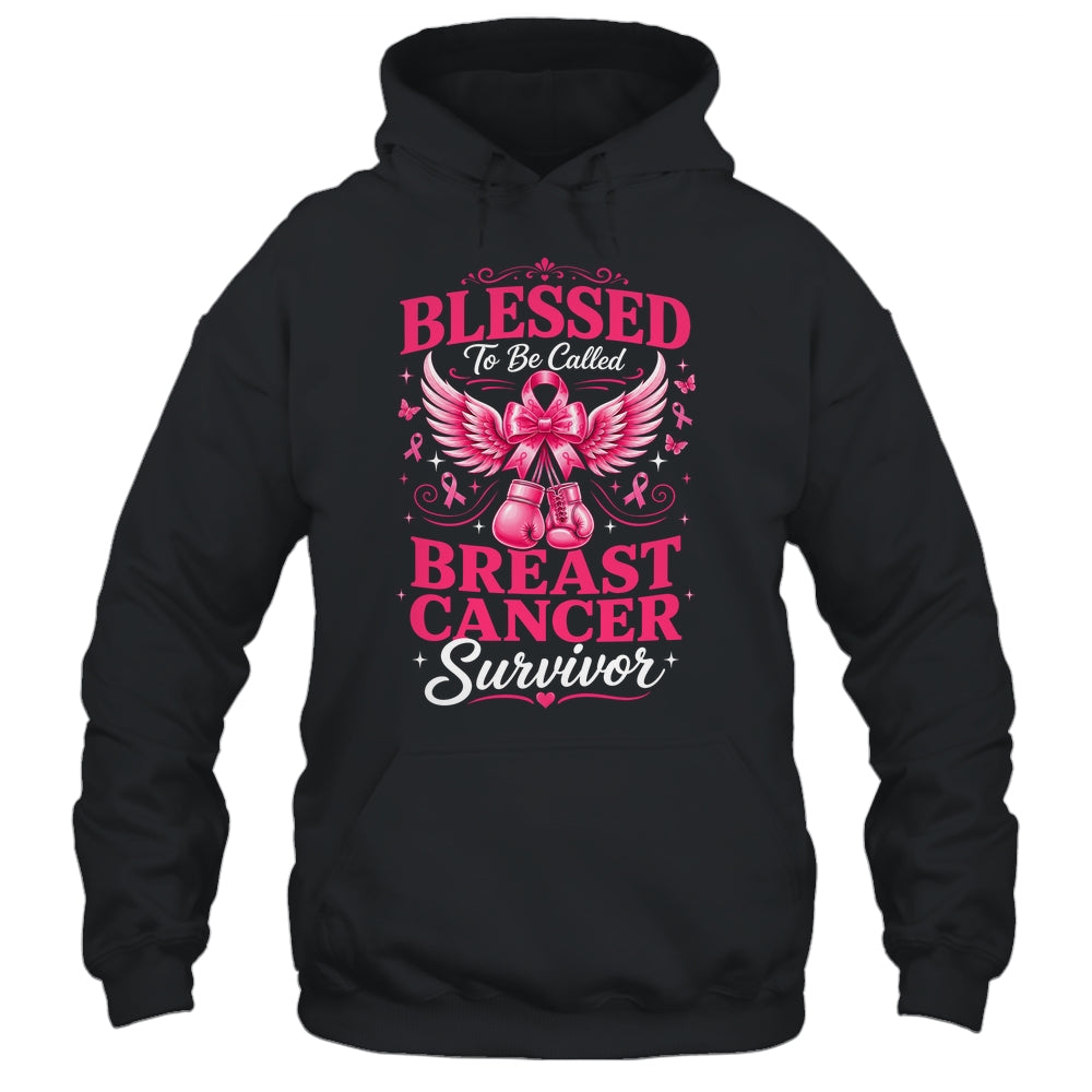 Blessed To Be Called Breast Cancer Survivor Pink Ribbon Shirt & Hoodie | siriusteestore